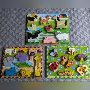 3 Melissa and Doug chunky puzzles